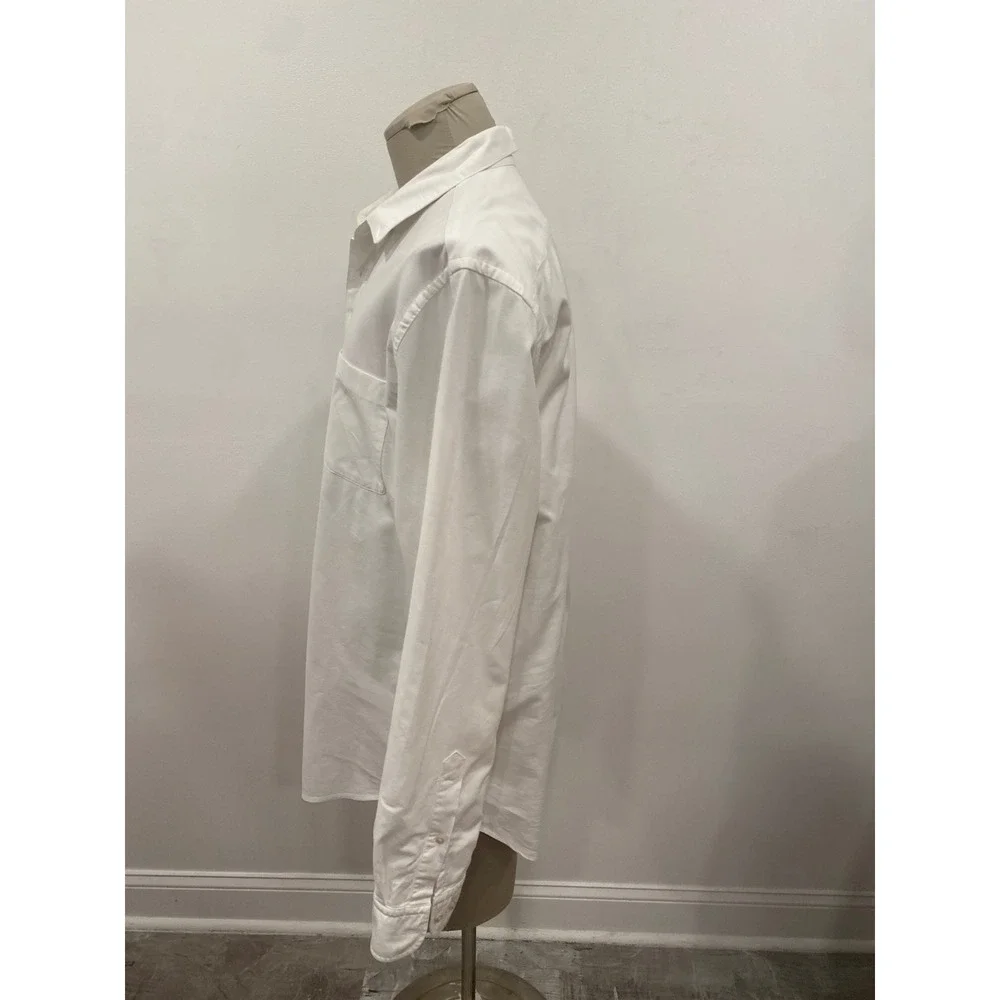Banana Republic Button Down Shirt Mens XL White Grant Fit Stretch Oxford Cotton